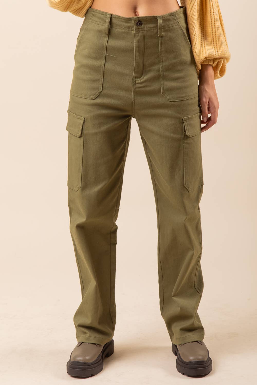 NP70255-Low Waist Casual Cargo Pants