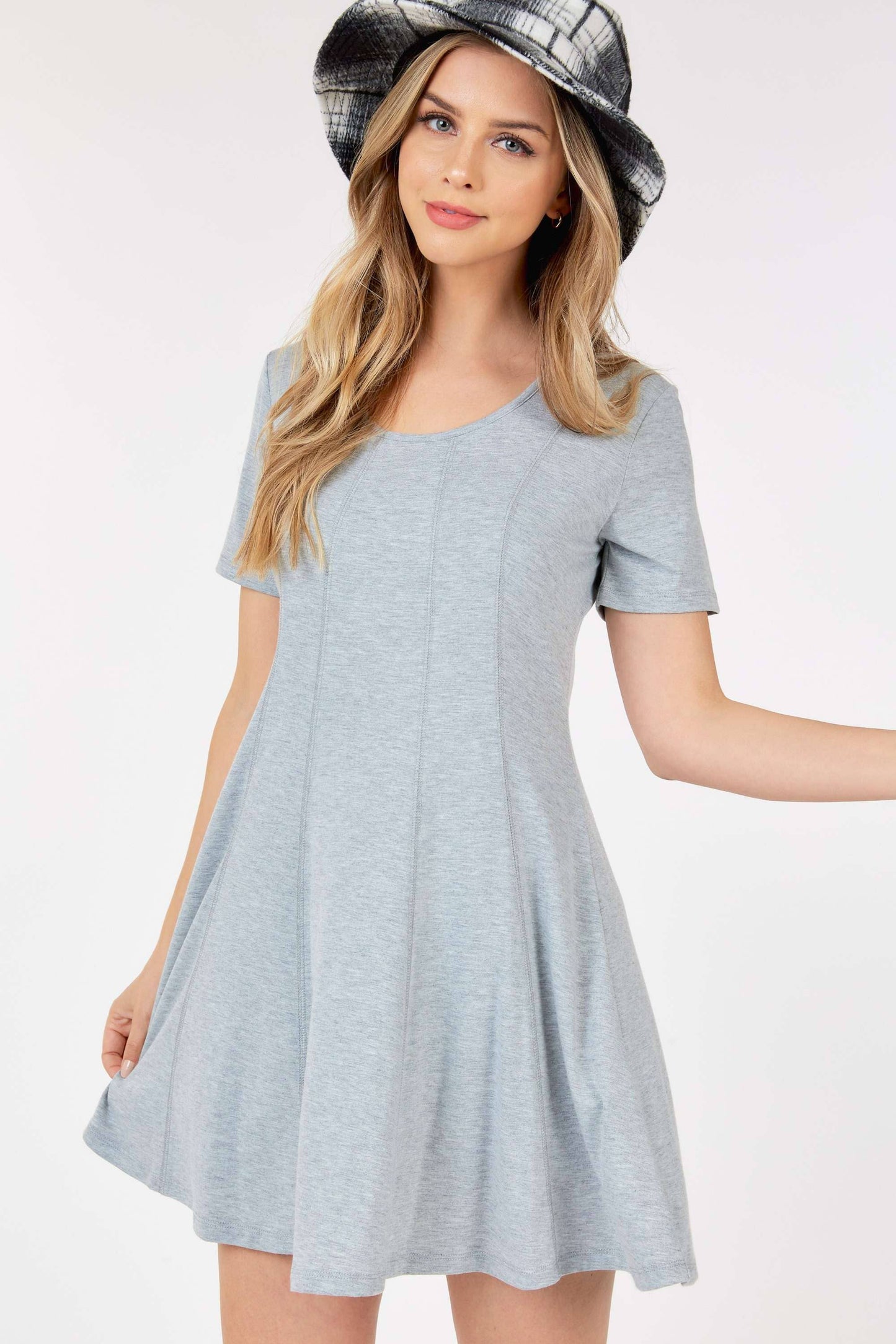 Basic Short Sleeve Midi Dress