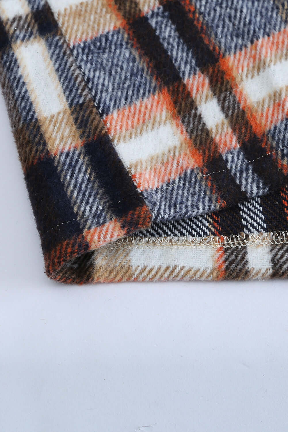 Geometric Plaid Print Pocketed Shacket - Dixie Hike & Style