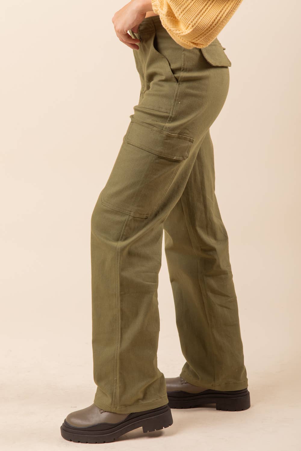 NP70255-Low Waist Casual Cargo Pants