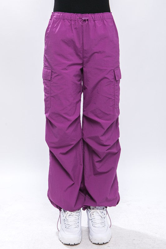 Loose Fit Parachute Cargo Pants - Dixie Hike & Style