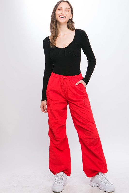Loose Fit Parachute Cargo Pants - Dixie Hike & Style