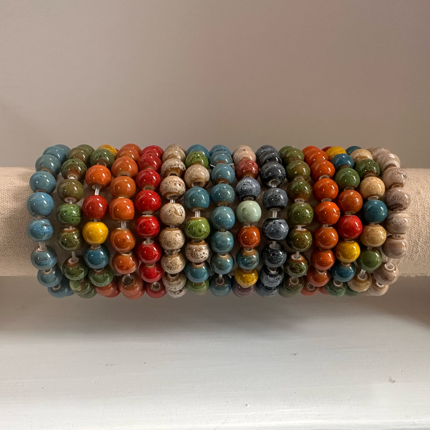 Clay Round Beads - Stretch Bracelet Set