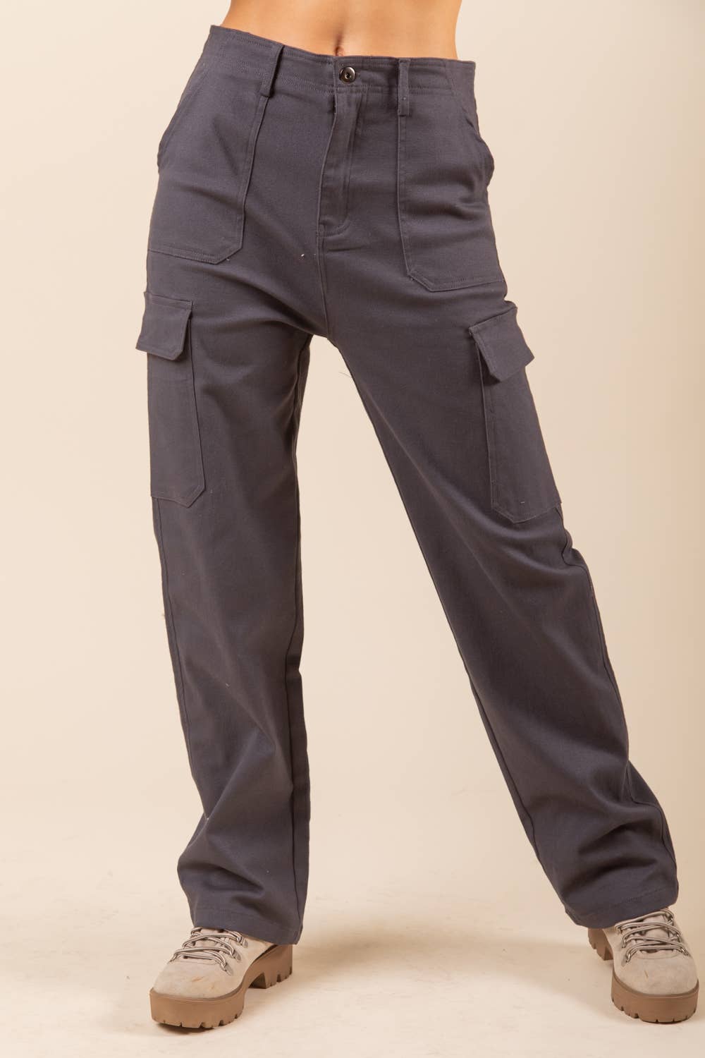 NP70255-Low Waist Casual Cargo Pants