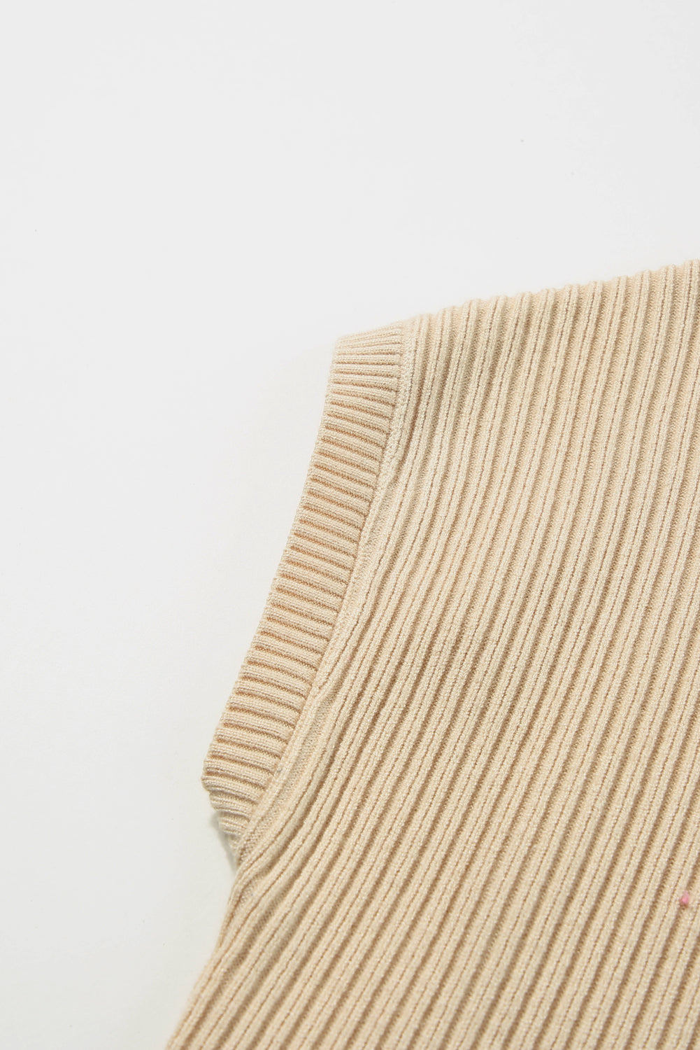 Oatmeal Patch Pocket Ribbed Knit Short Sleeve Sweater - Dixie Hike & Style