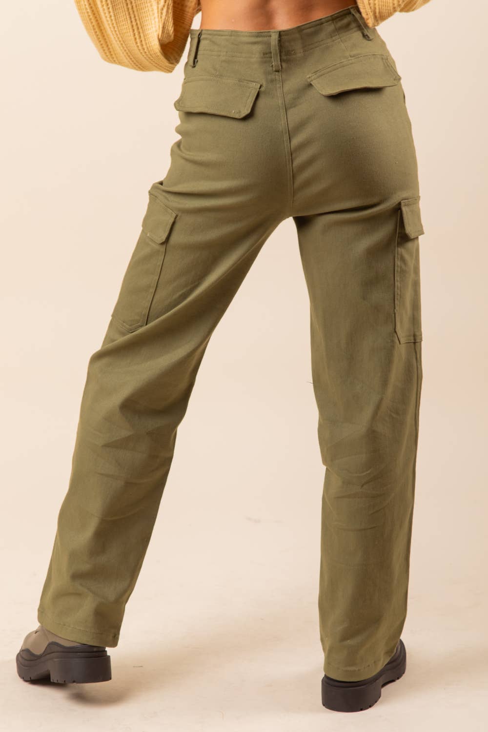 NP70255-Low Waist Casual Cargo Pants