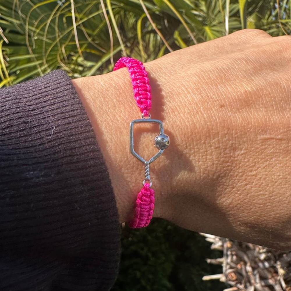 Pickleball Paddle Adjustable Rope Bracelet - Pick Color - Dixie Hike & Style