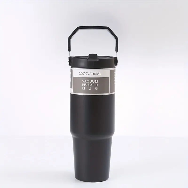 TravellerTumbler: 30oz Stainless Steel Outdoor & Travel Cup with Handle and Straw - Dixie Hike & Style