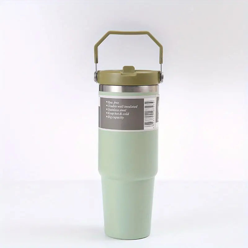 TravellerTumbler: 30oz Stainless Steel Outdoor & Travel Cup with Handle and Straw - Dixie Hike & Style