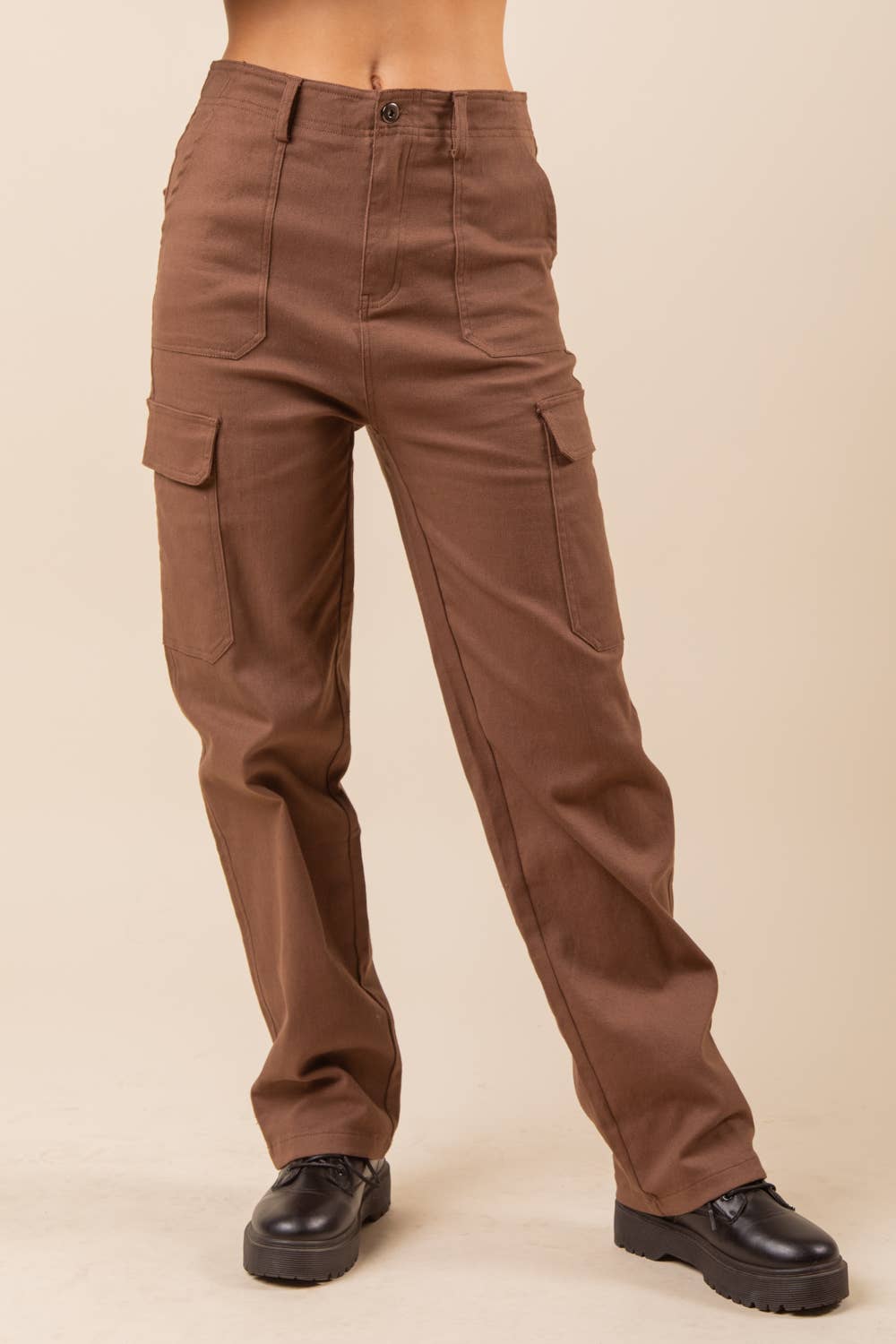 NP70255-Low Waist Casual Cargo Pants