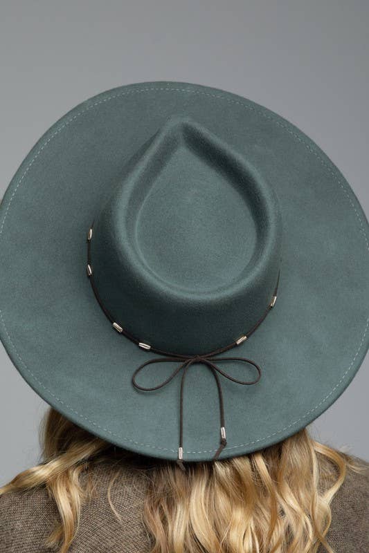 Delicate Trim Wool Panama Hat