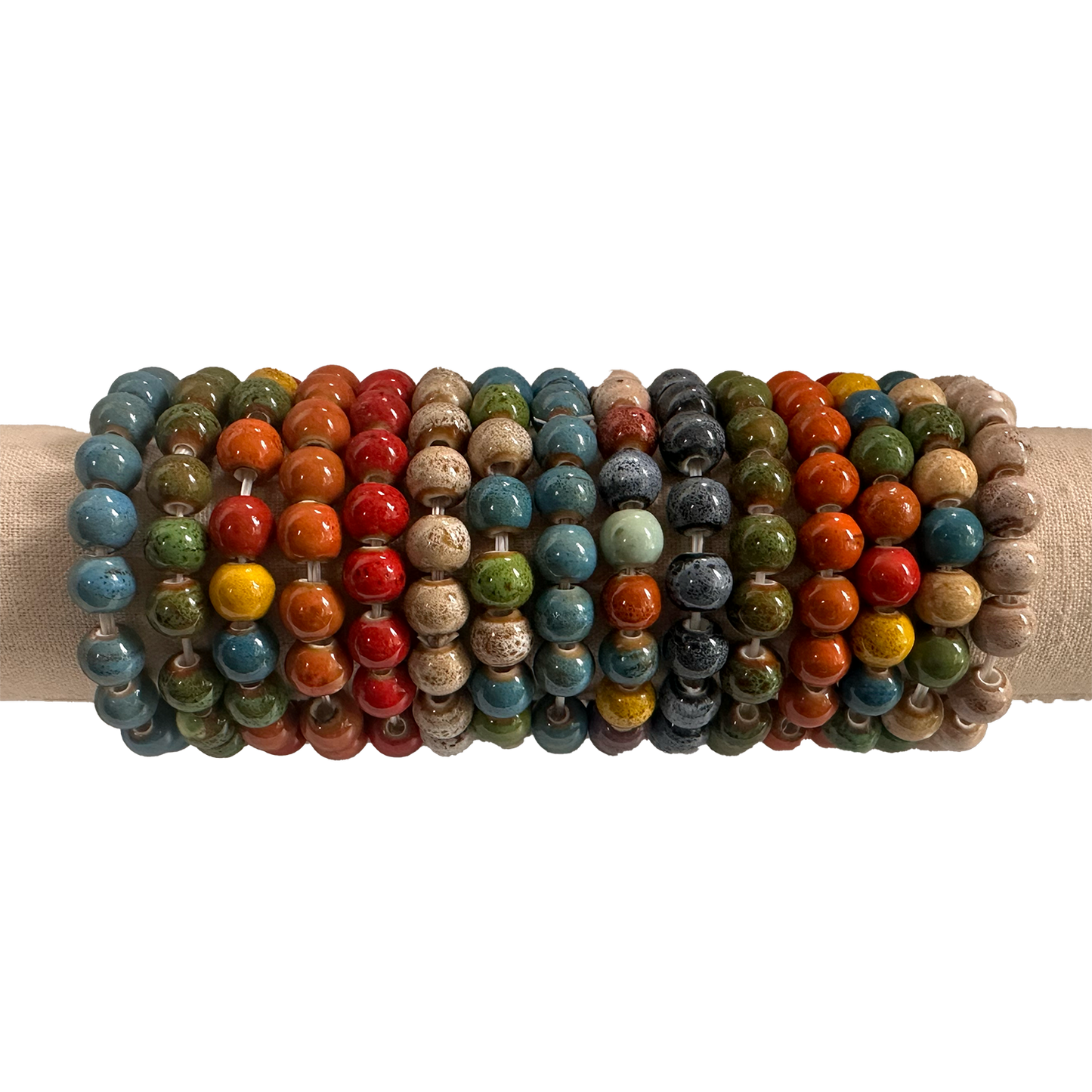 Clay Round Beads - Stretch Bracelet Set