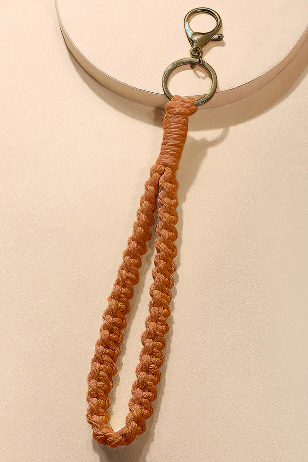 Khaki Twist Braided Wristlet Keychain - Dixie Hike & Style