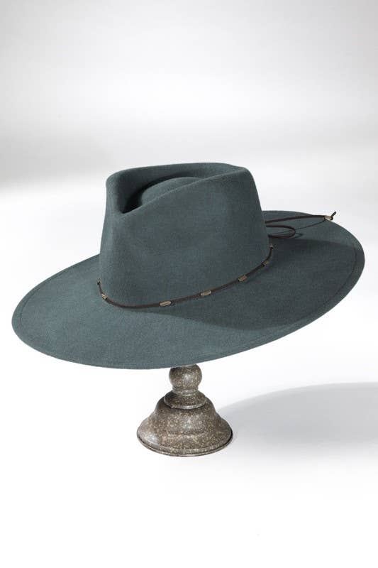 Delicate Trim Wool Panama Hat