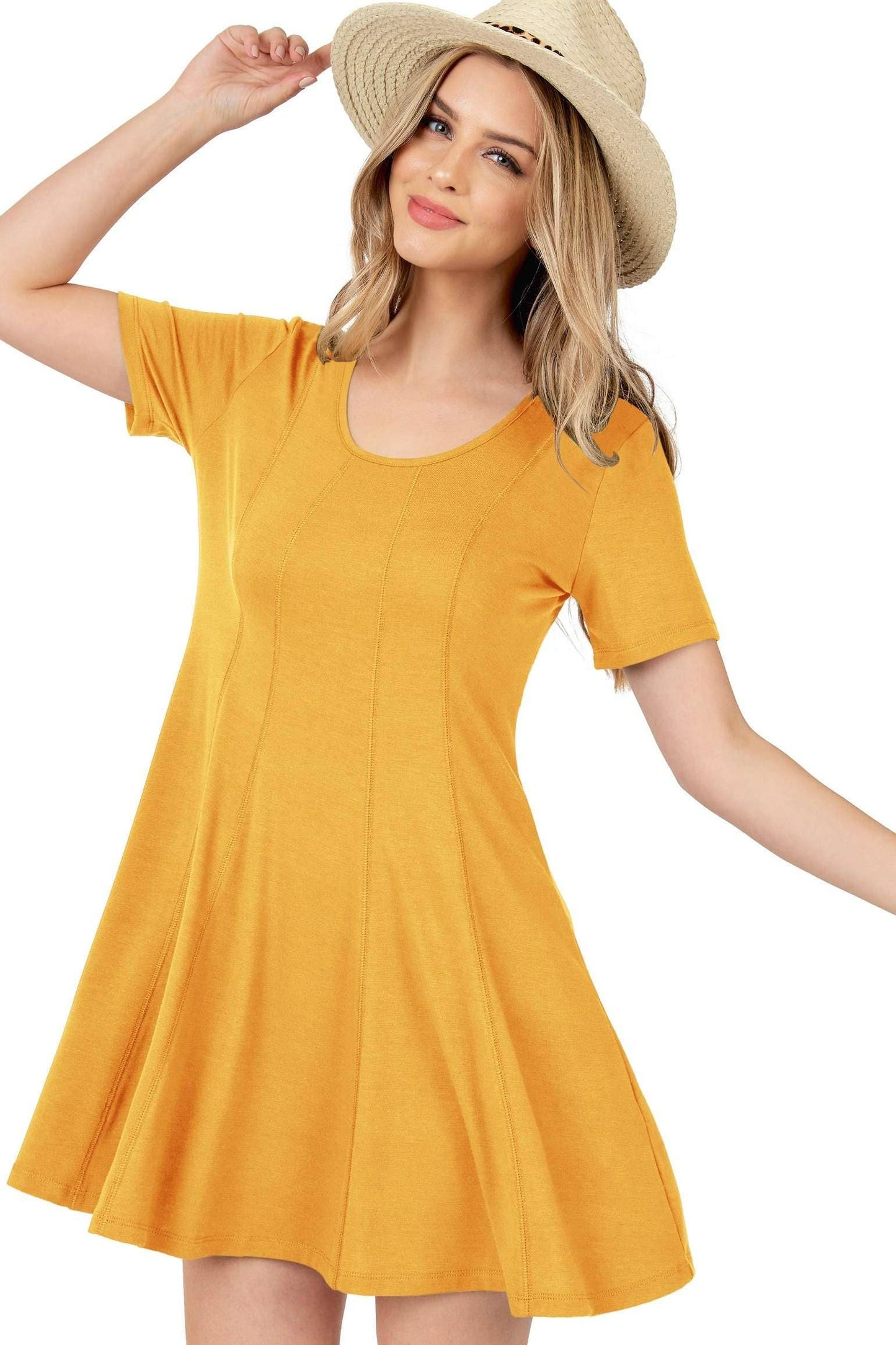 Basic Short Sleeve Midi Dress