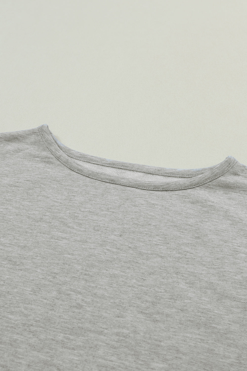Grey Crinkle Splicing Raw Hem High Low Oversized Blouse - Dixie Hike & Style
