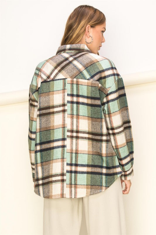 Sweet Comfort Plaid Pattern Shacket - Dixie Hike & Style