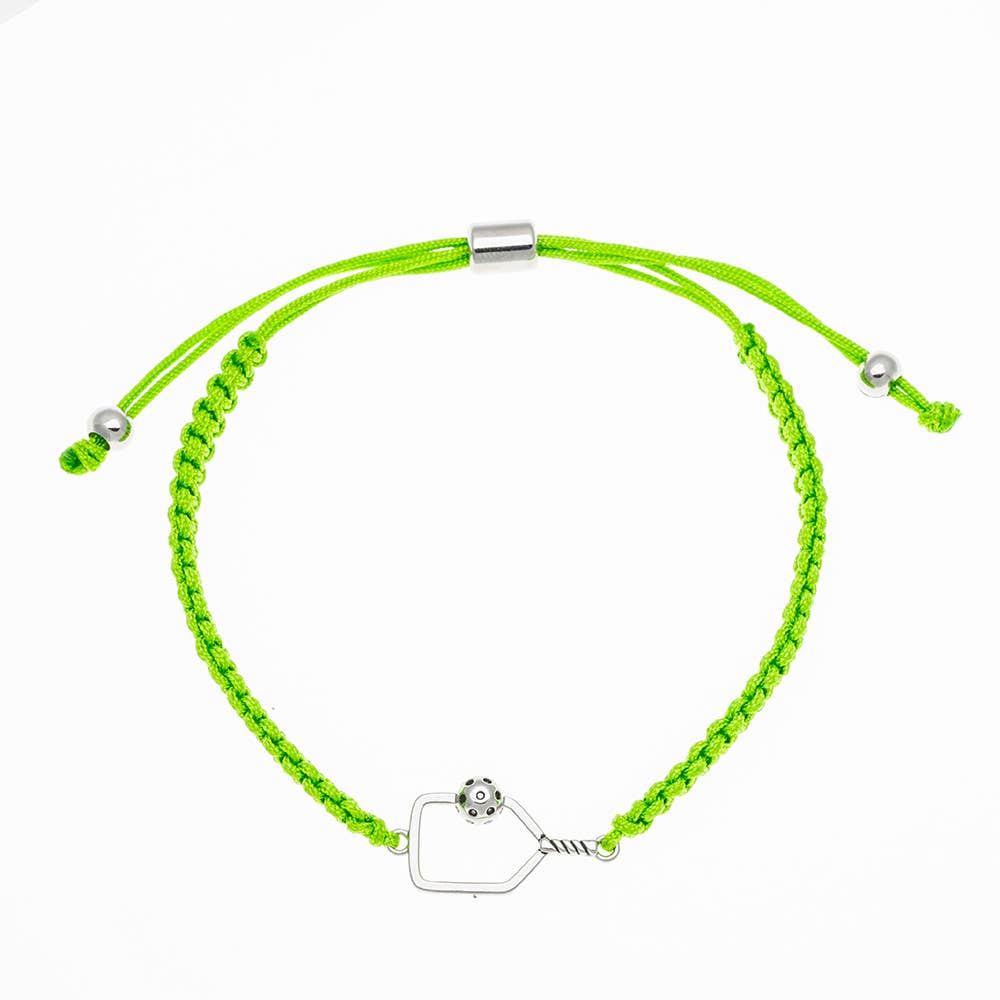 Pickleball Paddle Adjustable Rope Bracelet - Pick Color - Dixie Hike & Style