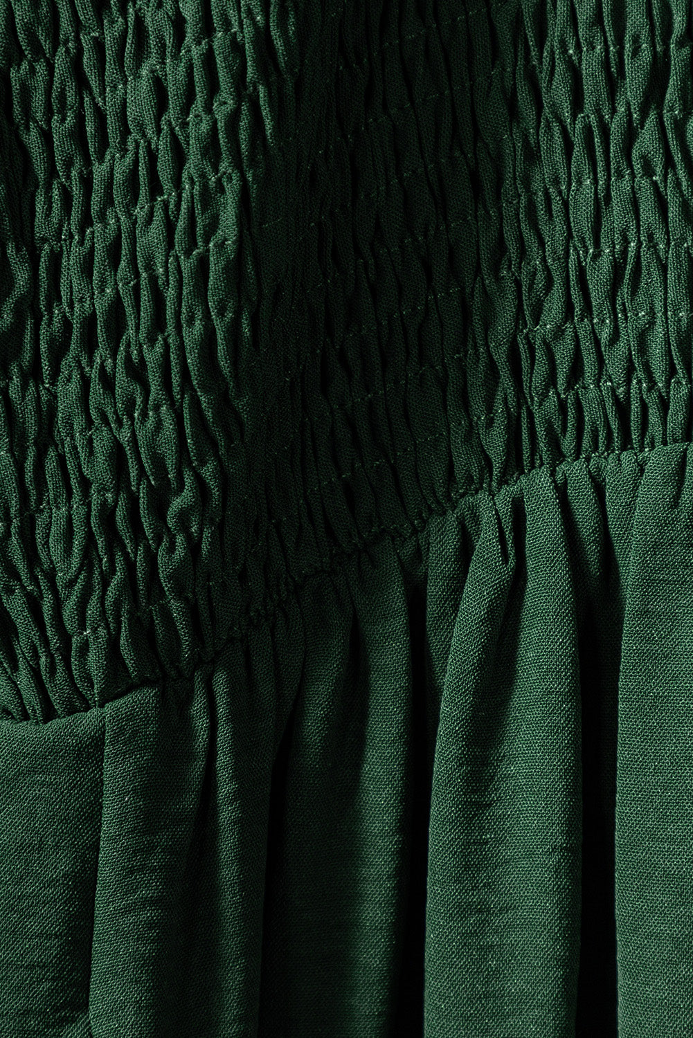 Green Smocked Sleeveless Wide Leg Jumpsuit with Pockets - Dixie Hike & Style