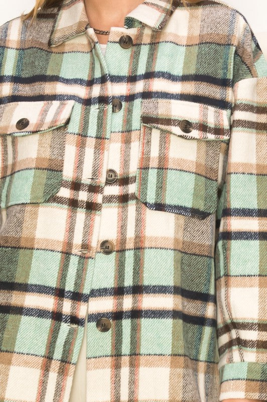Sweet Comfort Plaid Pattern Shacket - Dixie Hike & Style