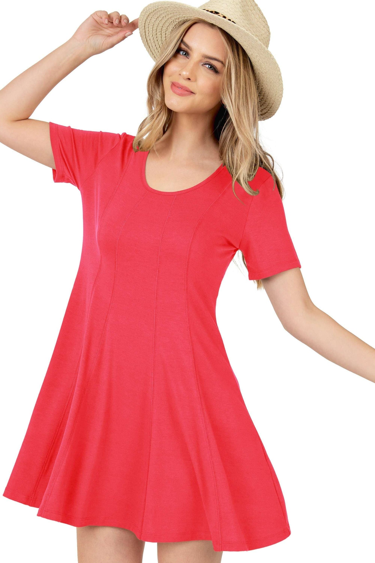 Basic Short Sleeve Midi Dress