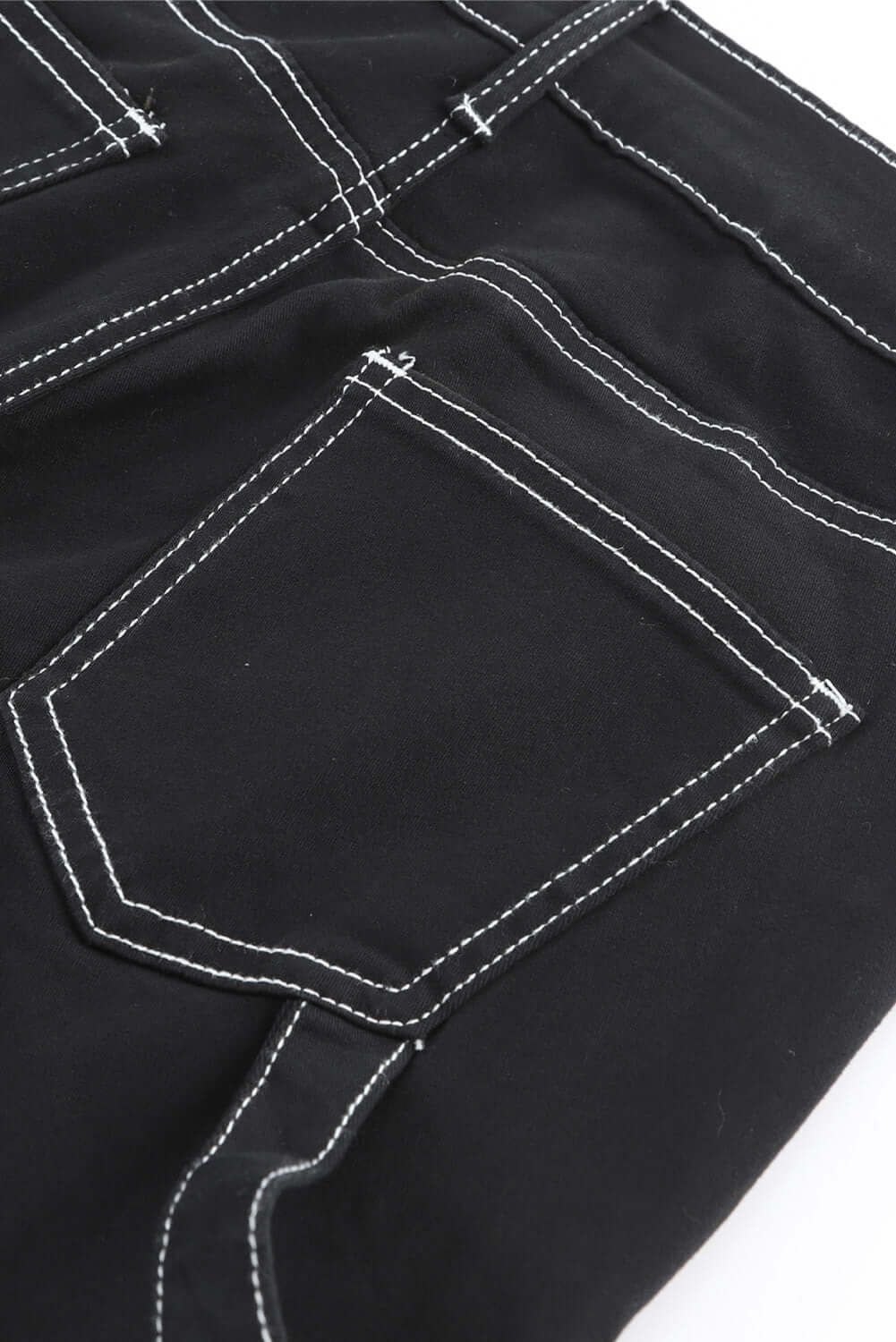 Black High Waist Straight Leg Cargo Pants with Pockets - Dixie Hike & Style