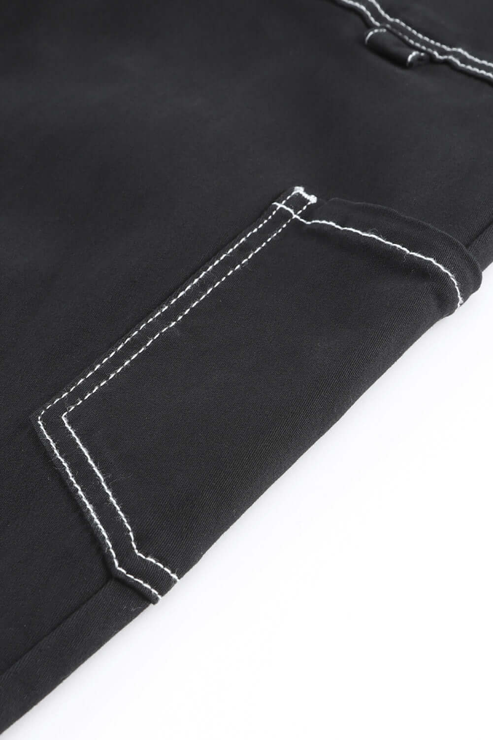 Black High Waist Straight Leg Cargo Pants with Pockets - Dixie Hike & Style