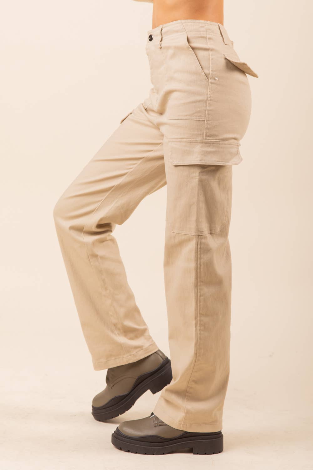 NP70255-Low Waist Casual Cargo Pants