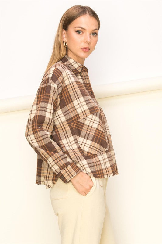 Wonder Away Plaid Button Down Shirt - Dixie Hike & Style