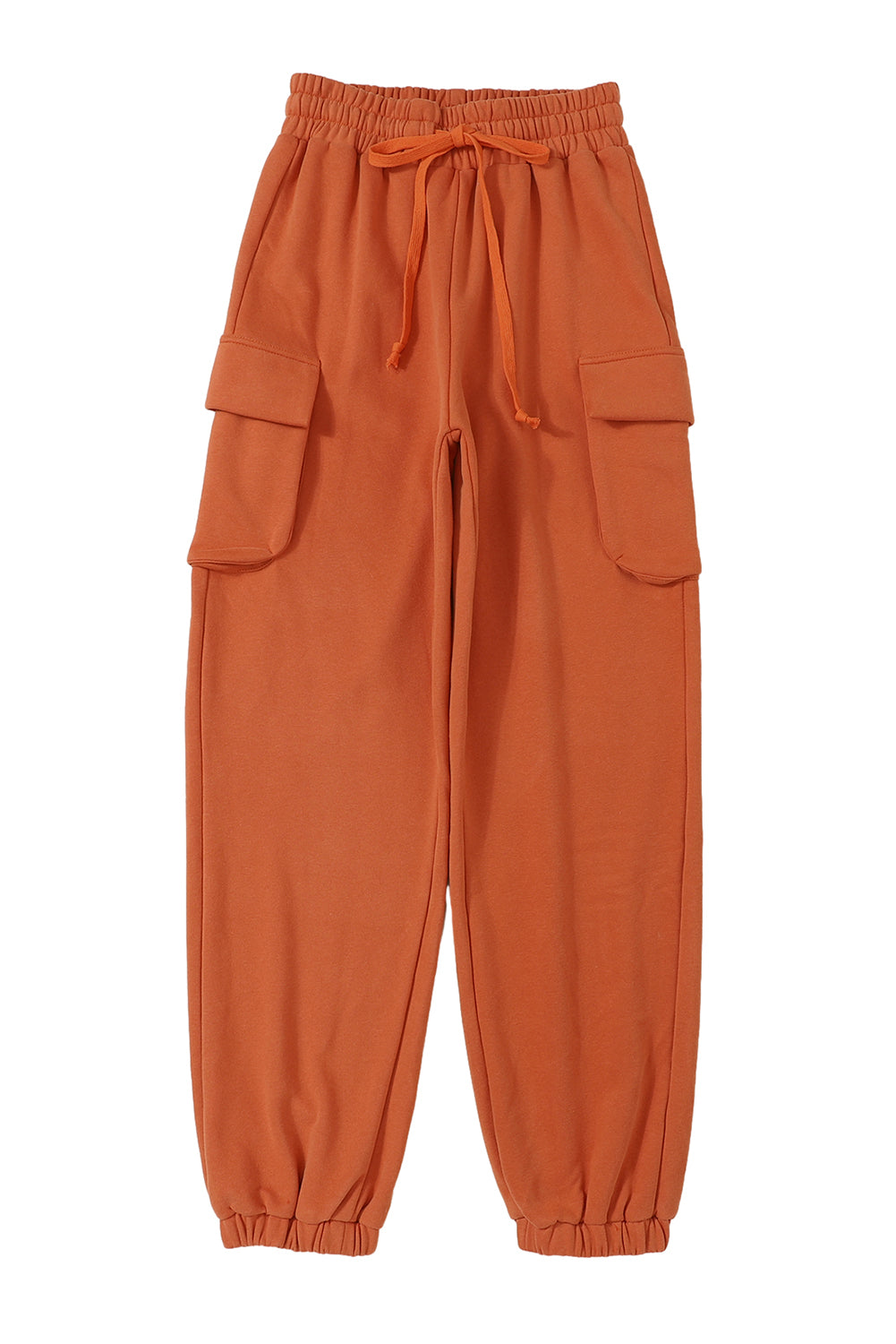Orange Drawstring Cargo Pockets Jogger Pants - Dixie Hike & Style