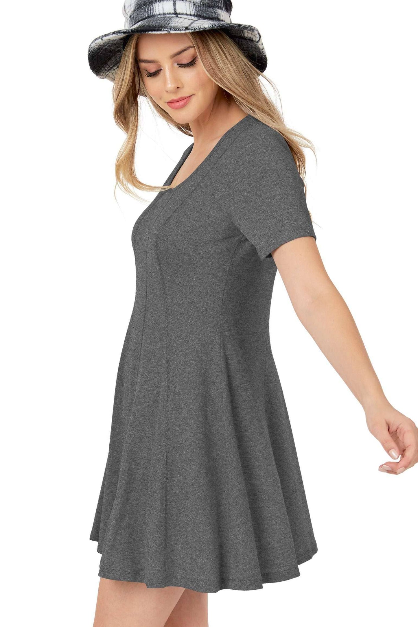 Basic Short Sleeve Midi Dress