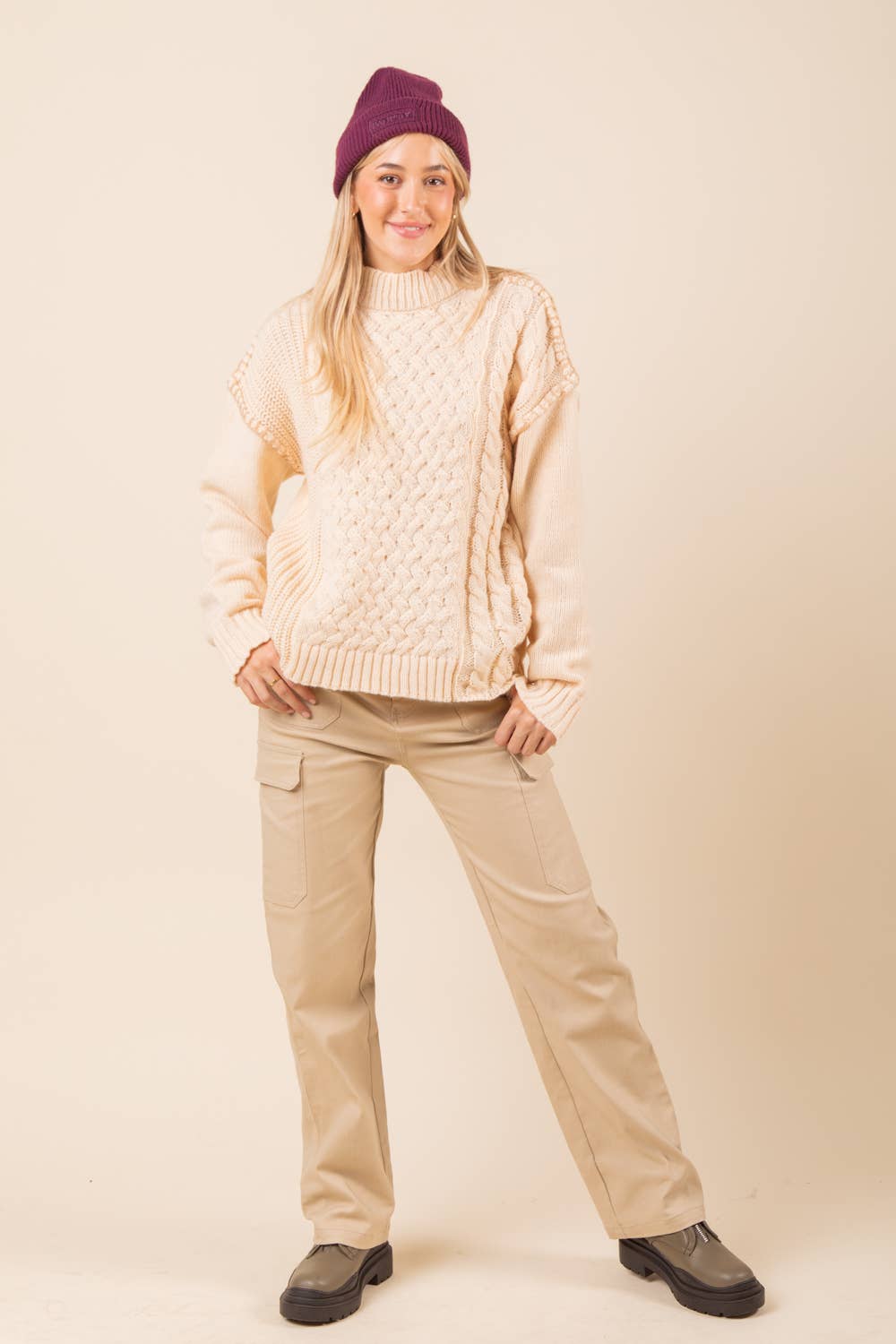 NP70255-Low Waist Casual Cargo Pants