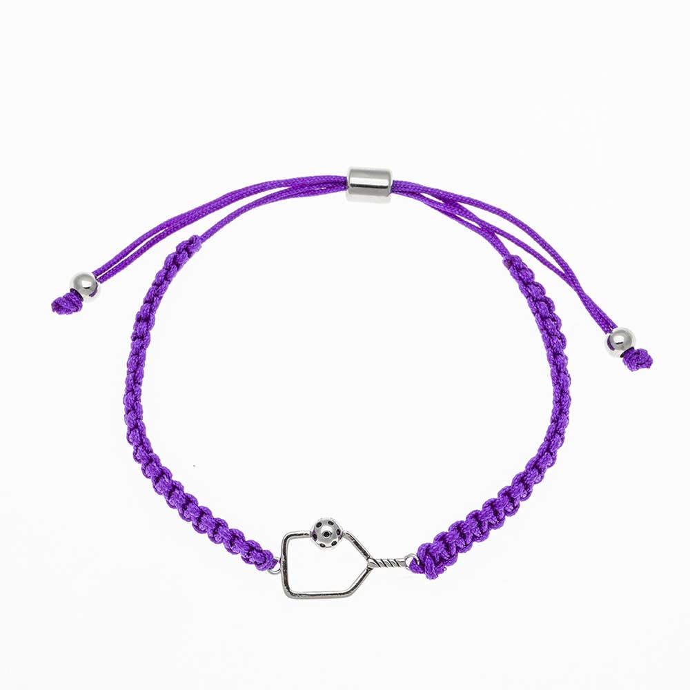 Pickleball Paddle Adjustable Rope Bracelet - Pick Color - Dixie Hike & Style