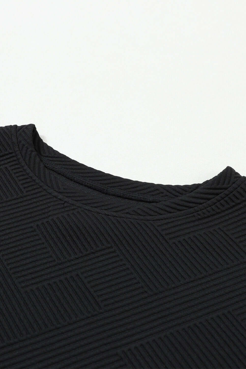 Black Ultra Loose Textured 2pcs Slouchy Outfit - Dixie Hike & Style