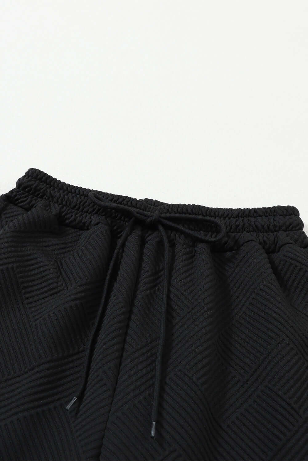 Black Ultra Loose Textured 2pcs Slouchy Outfit - Dixie Hike & Style