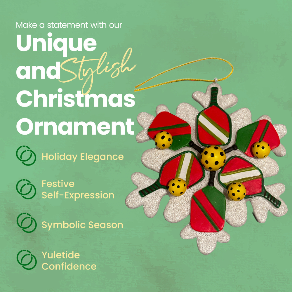 Pickleball Snowflake Christmas Ornament - Dixie Hike & Style