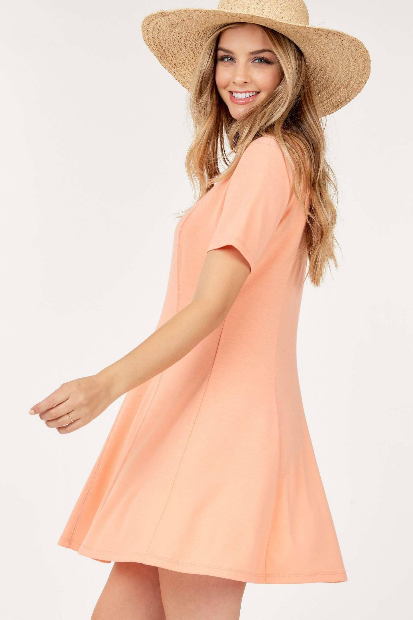 Basic Short Sleeve Midi Dress