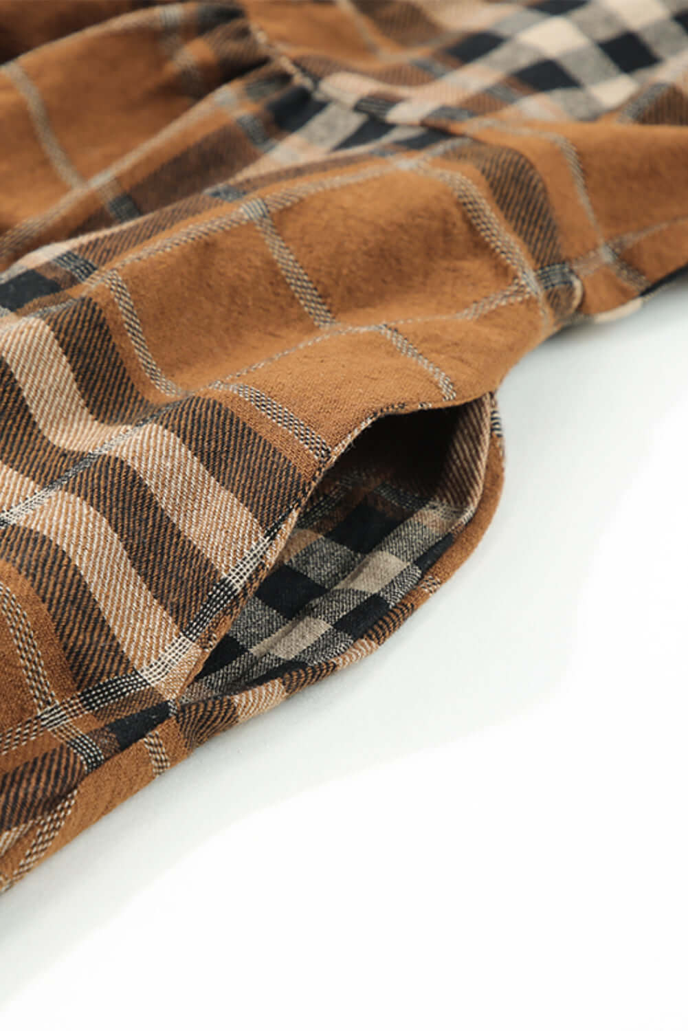 Brown Plaid Pattern Empire Waist Babydoll Dress - Dixie Hike & Style