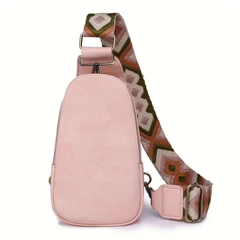 BohoVibe PU Leather Sling Bag with Wide Guitar Strap - Dixie Hike & Style