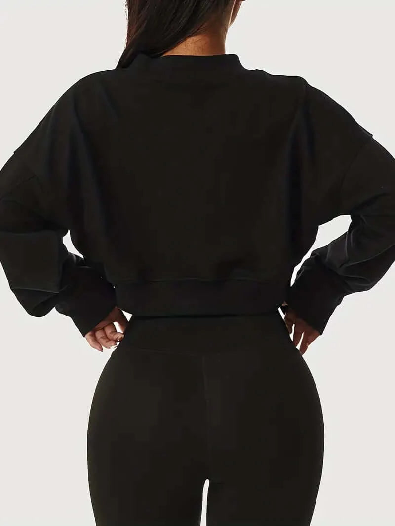 CozyElegance V-Neck Crop Top - Dixie Hike & Style