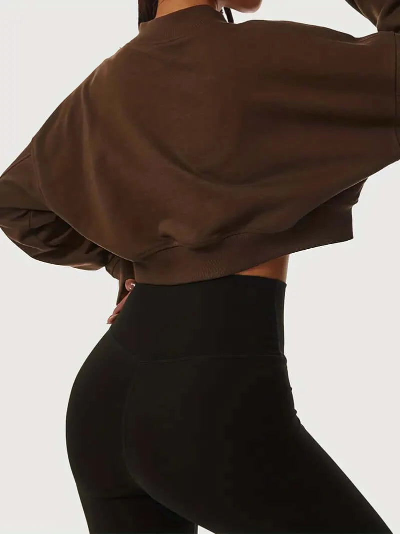 CozyElegance V-Neck Crop Top - Dixie Hike & Style