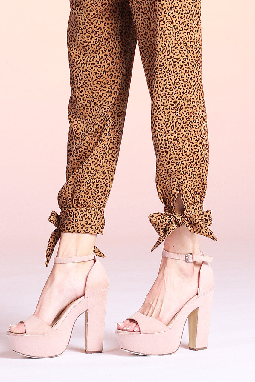 Tyche P-6385 Textured Ruffle Waist Ankle Pants - Dixie Hike & Style