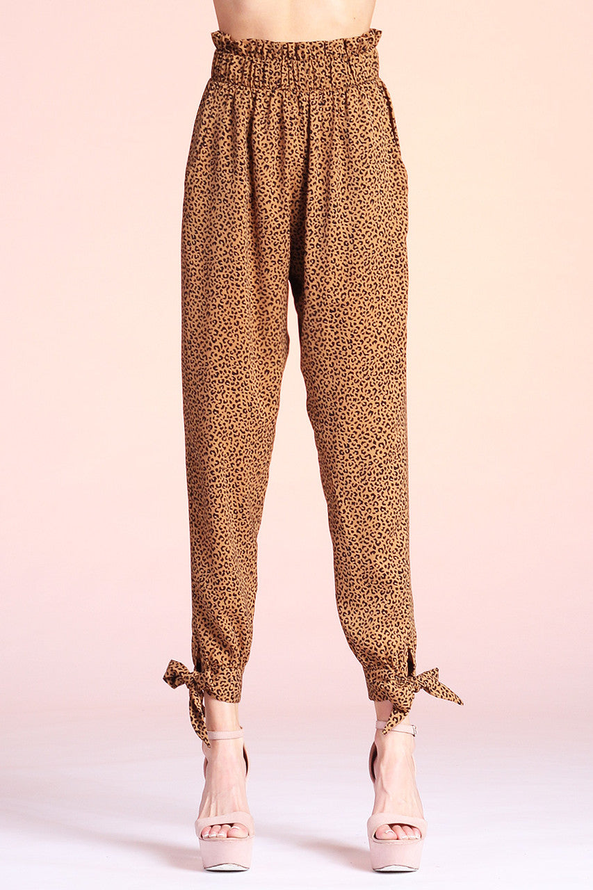 Tyche P-6385 Textured Ruffle Waist Ankle Pants - Dixie Hike & Style