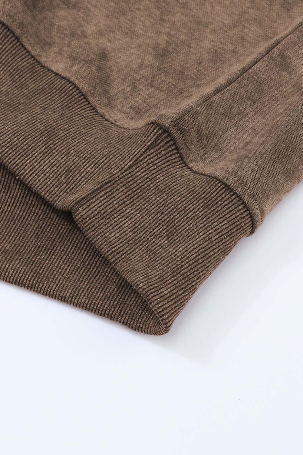 Brown Drop Shoulder Crew Neck Pullover Sweatshirt - Dixie Hike & Style