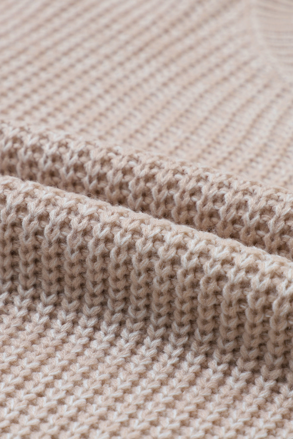 Parchment Cable Knit Sleeve Drop Shoulder Sweater - Dixie Hike & Style