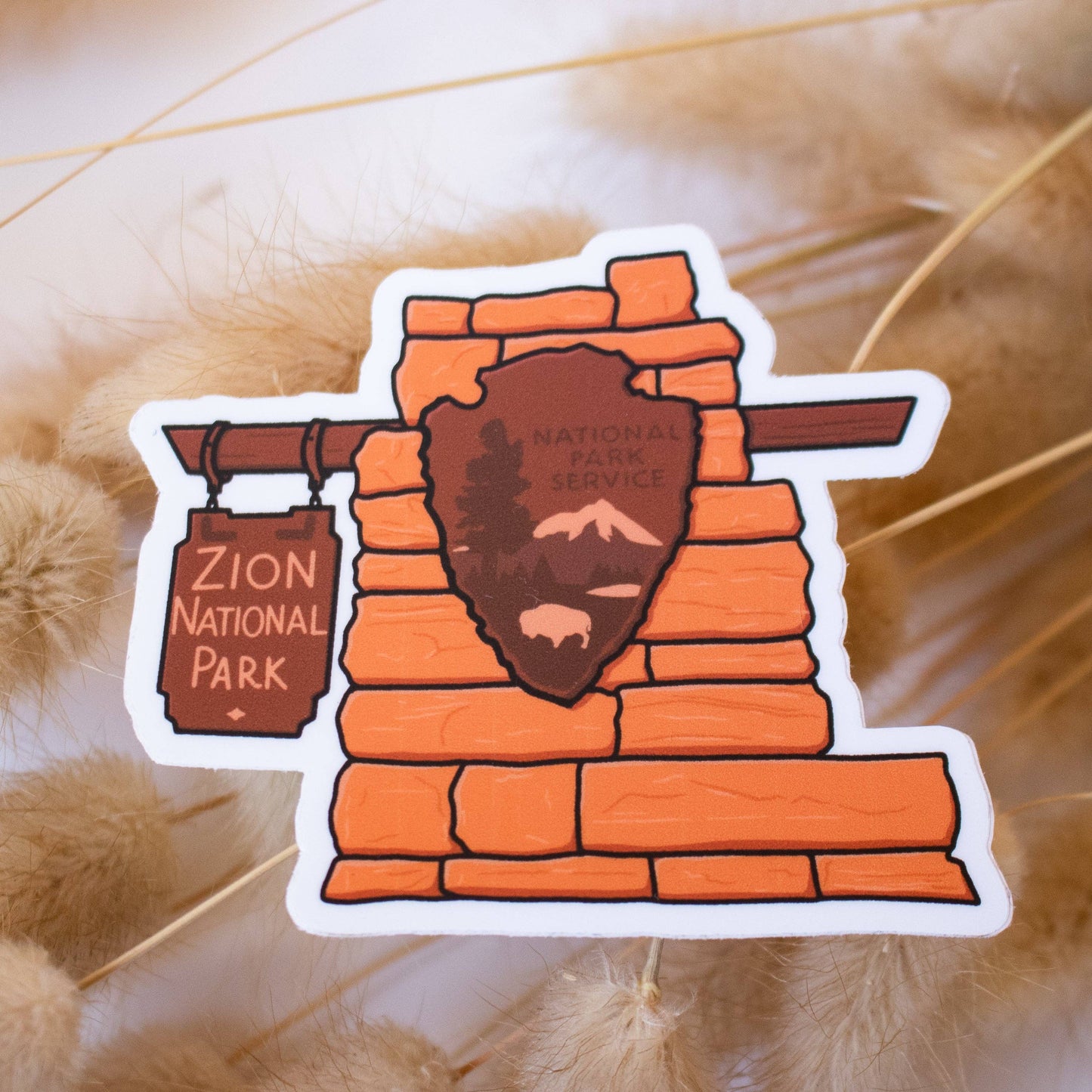Zion National Park Entrance Sign Sticker - Dixie Hike & Style
