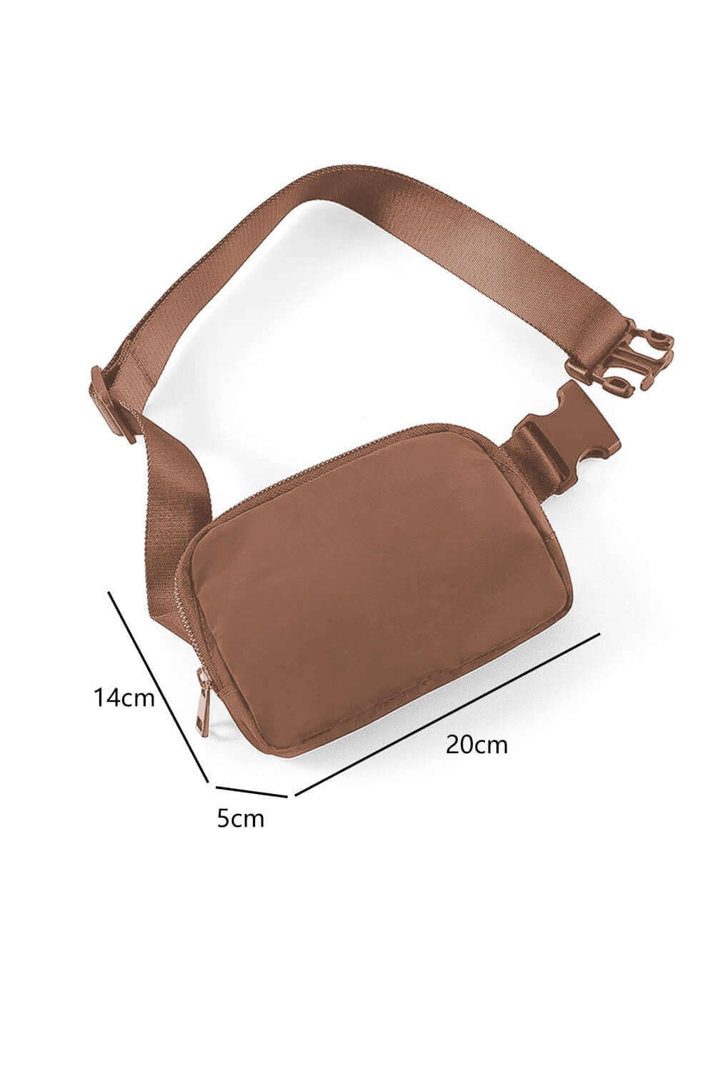 Brown Waterproof Zipped Crossbody Bag 20*5*14cm - Dixie Hike & Style