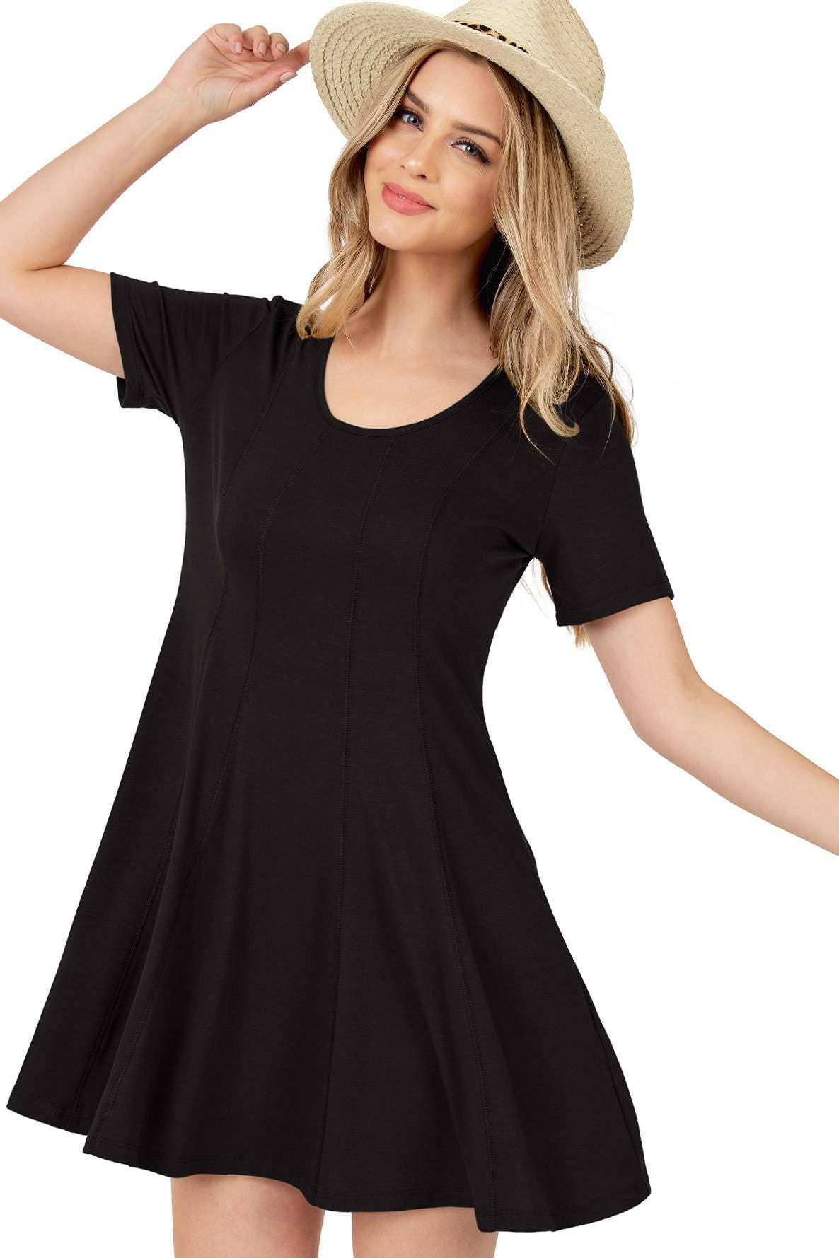 Basic Short Sleeve Midi Dress