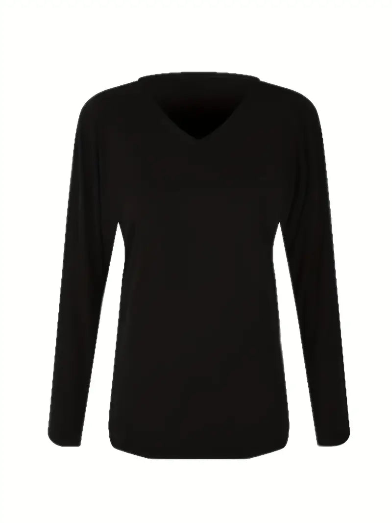 VersaVibe V-Neck Long Sleeve Tee - Dixie Hike & Style