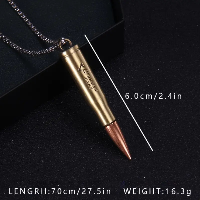 Wild West Stainless Steel Bullet Pendant Necklace - Dixie Hike & Style